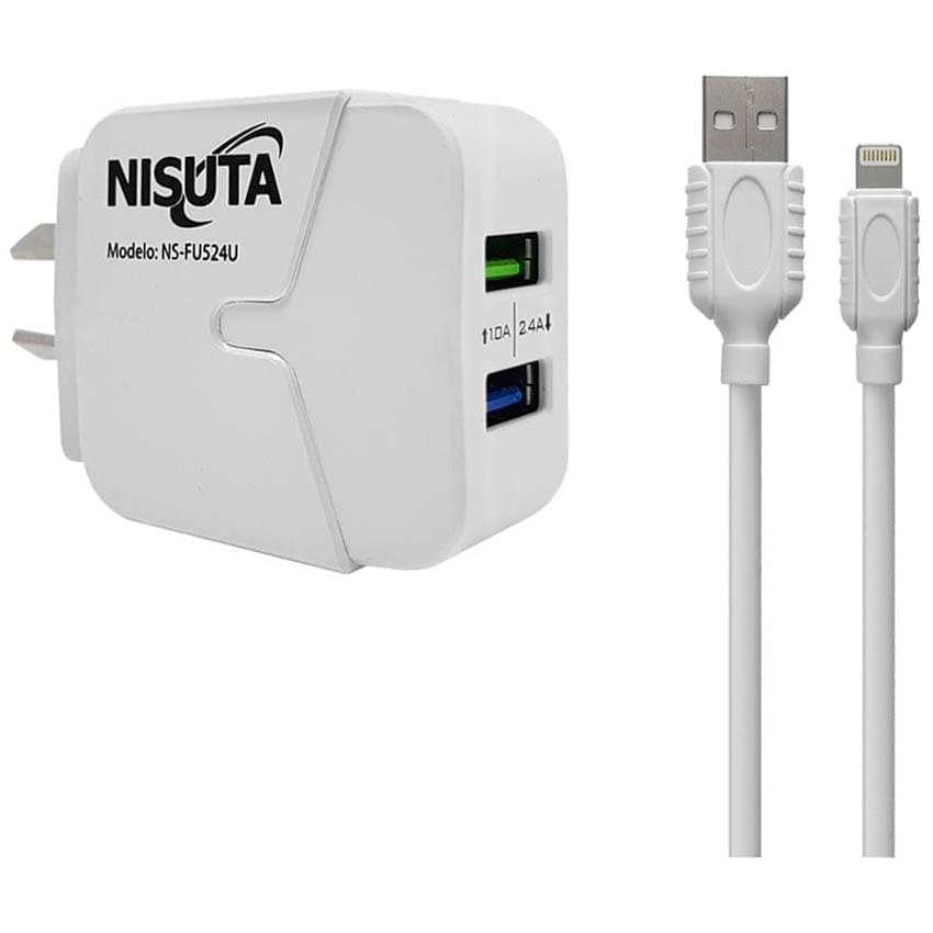 Cargador Lightning 2.4a Nisuta Ns-Fu524ui